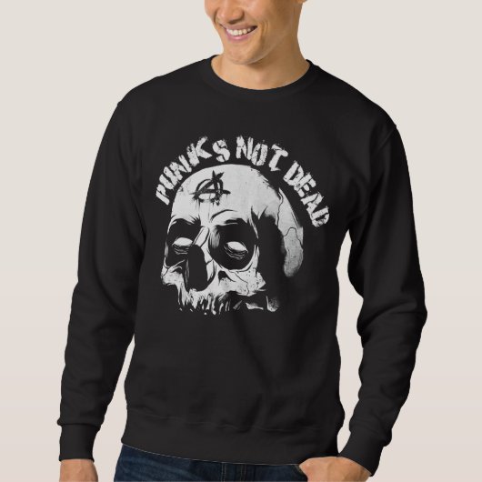 Punks not Dead Punk Rock Skull Style Punk's Anarch Trui (Voorkant)