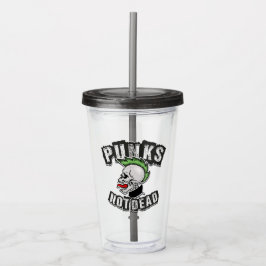 Punks Not Dead Schedel Mohawk Punk Rock Rocker Acryl Drinkbeker