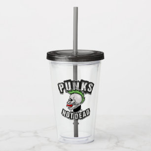 Punks Not Dead Schedel Mohawk Punk Rock Rocker Acryl Drinkbeker