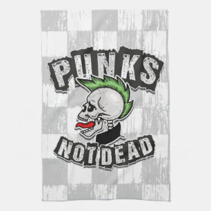 Punks Not Dead Schedel Mohawk Punkrock Rocker Theedoek