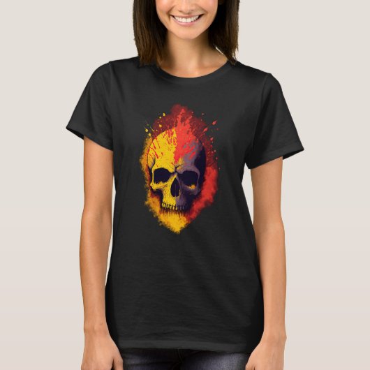 Punks Not Dead Skull Spanish Flag Colour Edition T-shirt (Voorkant)