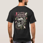 Punk's Not Dead T-shirt – Rebellige Schedel Grafis (Achterkant)