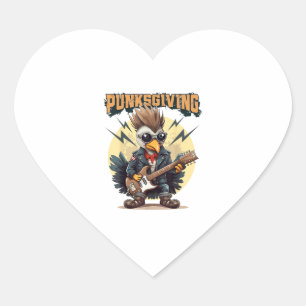 Punksgiving - Grappige Thanksgiving Turkije Punk R Hart Sticker