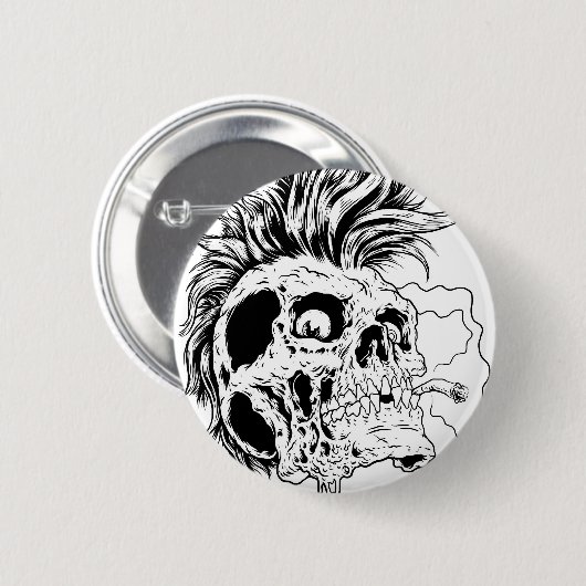 Punkskull-Button Ronde Button 5,7 Cm (Voorkant /achterkant)