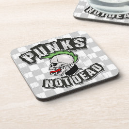 Punkt Not Dead Skull Mohawk Punk Rock Rocker Bier Onderzetter