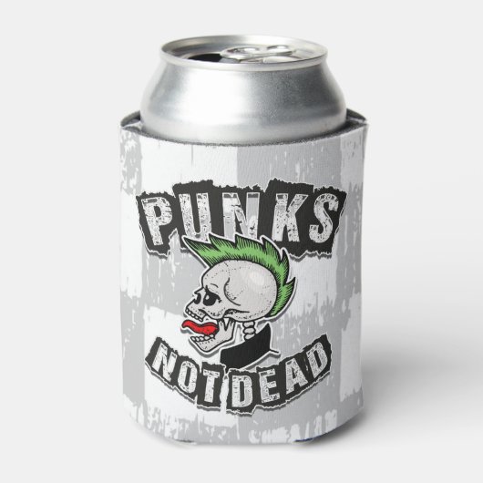 Punkt Not Dead Skull Mohawk Punk Rock Rocker Blikjeskoeler (Blikje Voorkant)