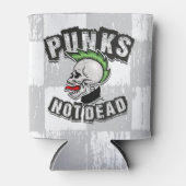 Punkt Not Dead Skull Mohawk Punk Rock Rocker Blikjeskoeler (Voorkant)