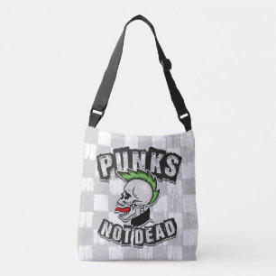 Punkt Not Dead Skull Mohawk Punk Rock Rocker Crossbody Tas
