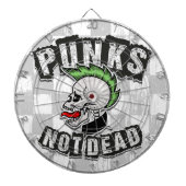 Punkt Not Dead Skull Mohawk Punk Rock Rocker Dartbord (Voorkant)