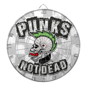 Punkt Not Dead Skull Mohawk Punk Rock Rocker Dartbord