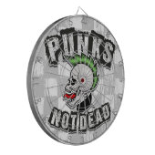 Punkt Not Dead Skull Mohawk Punk Rock Rocker Dartbord (Voorkant Links)