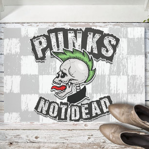 Punkt Not Dead Skull Mohawk Punk Rock Rocker Deurmat