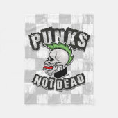 Punkt Not Dead Skull Mohawk Punk Rock Rocker Fleece Deken (Voorkant)