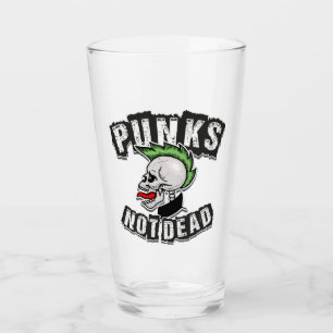 Punkt Not Dead Skull Mohawk Punk Rock Rocker Glas