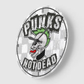 Punkt Not Dead Skull Mohawk Punk Rock Rocker Grote Klok (Hoek)