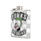 Punkt Not Dead Skull Mohawk Punk Rock Rocker Heupfles (Links)