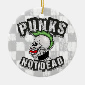 Punkt Not Dead Skull Mohawk Punk Rock Rocker Keramisch Ornament (Voorkant)