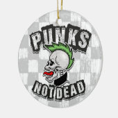 Punkt Not Dead Skull Mohawk Punk Rock Rocker Keramisch Ornament (Links)