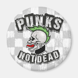 Punkt Not Dead Skull Mohawk Punk Rock Rocker Magneet