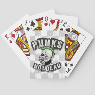 Punkt Not Dead Skull Mohawk Punk Rock Rocker Pokerkaarten