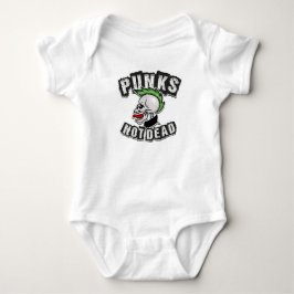 Punkt Not Dead Skull Mohawk Punk Rock Rocker Romper