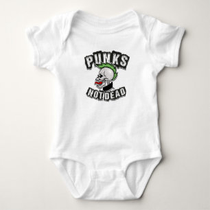 Punkt Not Dead Skull Mohawk Punk Rock Rocker Romper