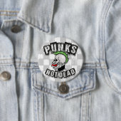 Punkt Not Dead Skull Mohawk Punk Rock Rocker Ronde Button 7,6 Cm (In situ)