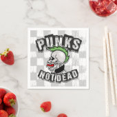 Punkt Not Dead Skull Mohawk Punk Rock Rocker Servet (Insitu)