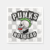 Punkt Not Dead Skull Mohawk Punk Rock Rocker Servet (Voorkant)