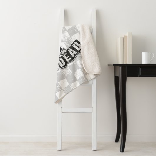 Punkt Not Dead Skull Mohawk Punk Rock Rocker Sherpa Deken (In situ)