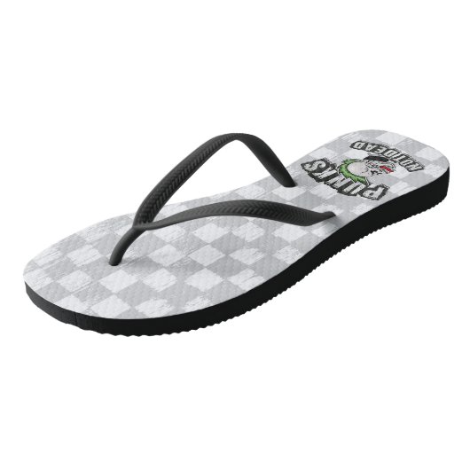 Punkt Not Dead Skull Mohawk Punk Rock Rocker Teenslippers (Schuin)