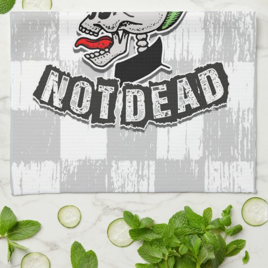 Punkt Not Dead Skull Mohawk Punk Rock Rocker Theedoek (Gevouwen)