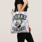 Punkt Not Dead Skull Mohawk Punk Rock Rocker Tote Bag (Dichtbij)