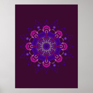 Punktmalerei trifft auf Mandala 1.21 Poster