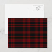 Punky bloedrode geruit briefkaart (Voorkant / Achterkant)