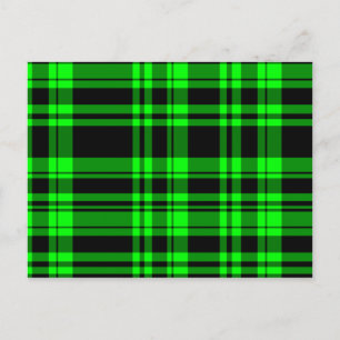 Punky Neon Groen Geruit Briefkaart