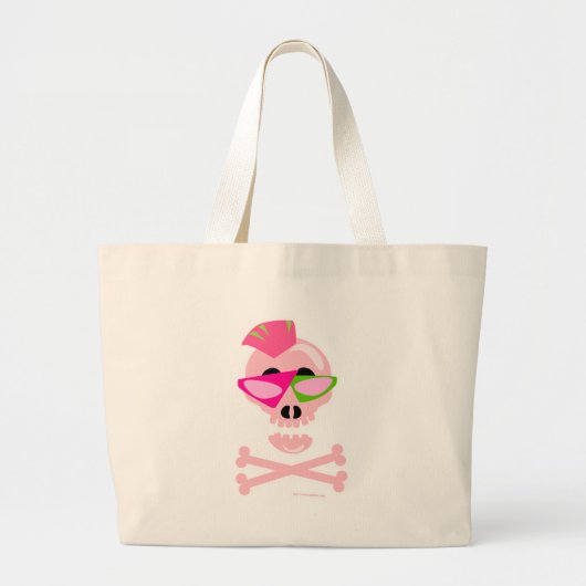 Punky New Wave Skull Grote Tote Bag (Voorkant)