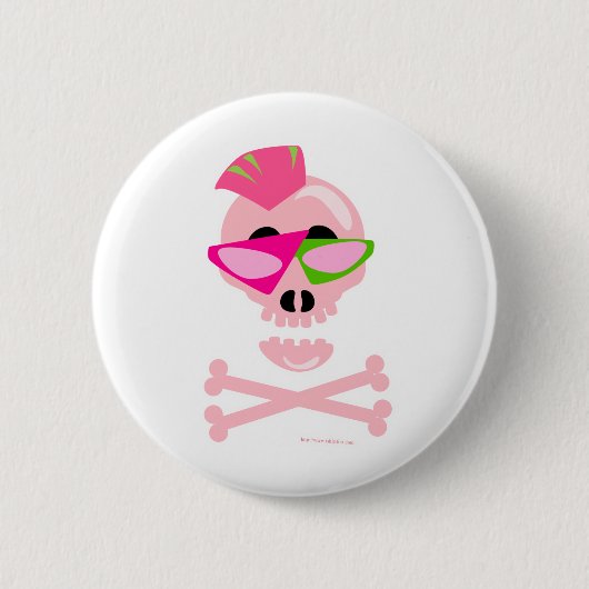 Punky New Wave Skull Ronde Button 5,7 Cm (Voorkant)