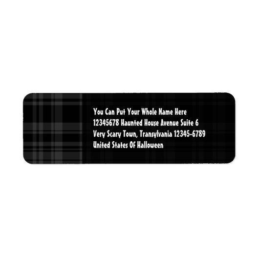 Punky Plaid Black Etiket (Voorkant)