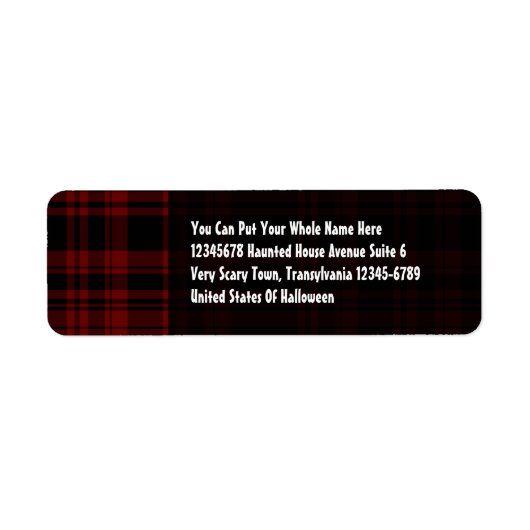 Punky Plaid Bloed Rood Etiket (Voorkant)