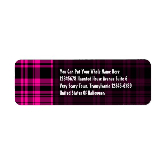 Punky Plaid Hot Roze Etiket (Voorkant)