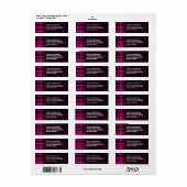 Punky Plaid Hot Roze Etiket (Full Sheet)