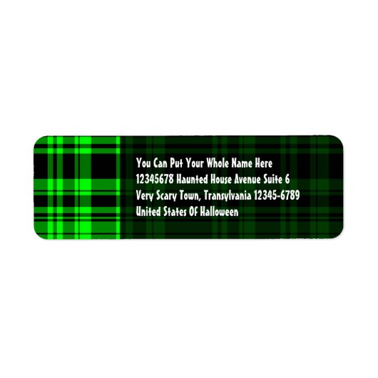 Punky Plaid Neon Groen Etiket (Voorkant)