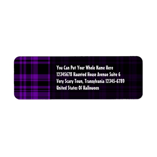 Punky Plaid Paars Etiket (Voorkant)