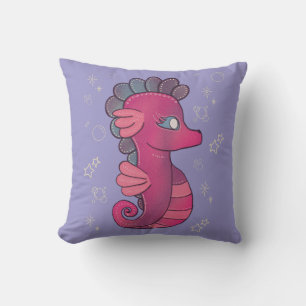 Punky Seahorse   Schattig Roze Zeepaardje Kussen