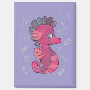 Punky Seahorse Schattig Roze Zeepaardje Magneet