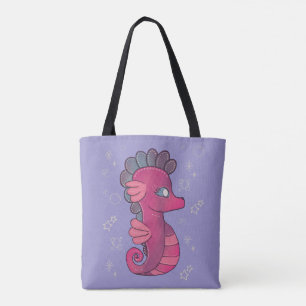 Punky Seahorse   Schattig Roze Zeepaardje Tote Bag