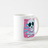 Punky Skull Eighties Shades Retro Vibes Koffiemok (Voorkant rechts)