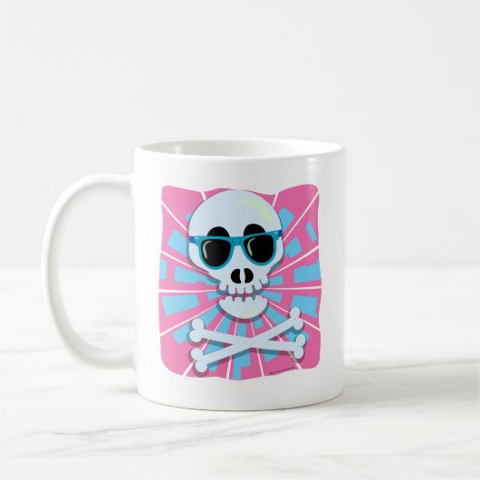 Punky Skull Eighties Shades Retro Vibes Koffiemok (Links)