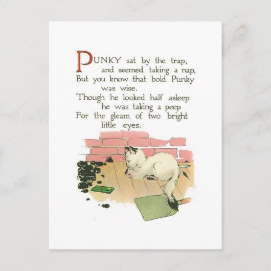 Punky zat bij de val briefkaart (Voorkant)